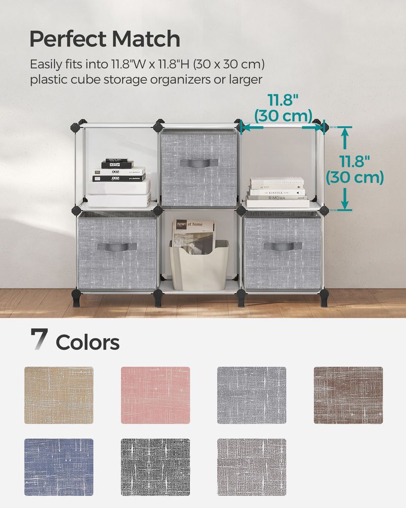 SONGMICS Non-Woven Fabric Storage Cubes with Double Handles 
