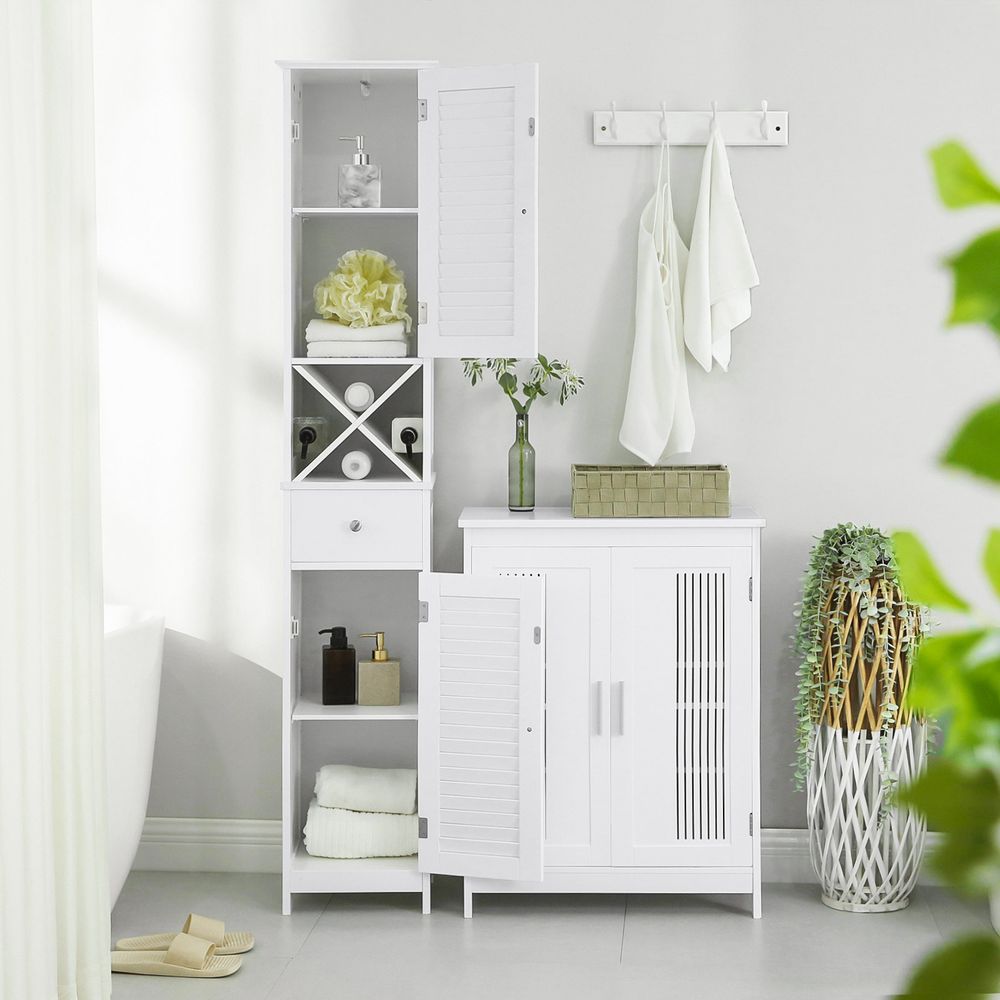 VASAGLE Freestanding Storage Cabinet with Shutter Doors 