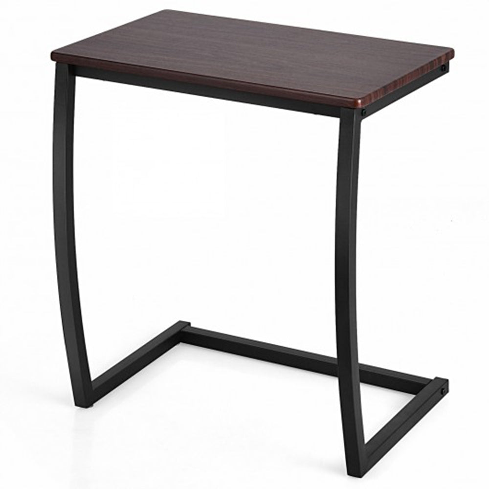 Steel Frame C-shaped Sofa Side End Table-CoffeeÂ 