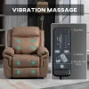 HOMCOM Manual Recliner Chair with Vibration Massage, Side Pockets, Microfibre Reclining Chair for Living Room, Brown 