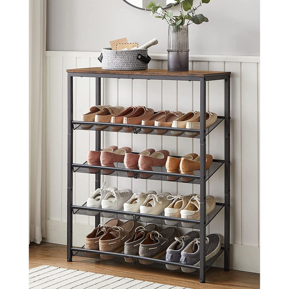 VASAGLE 5-Tier Shoe Rack with Storage Shelves and Spacious Top 