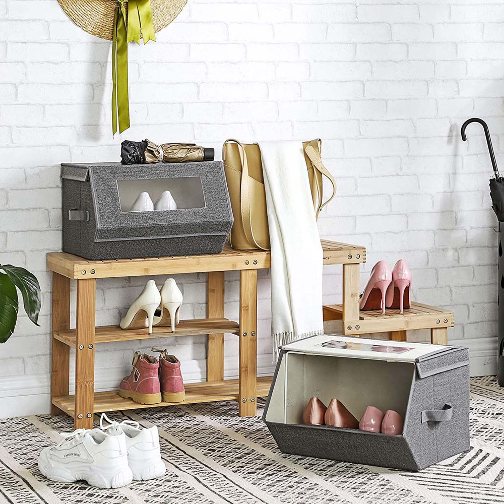 SONGMICS Stackable Storage Bins Set of 2 