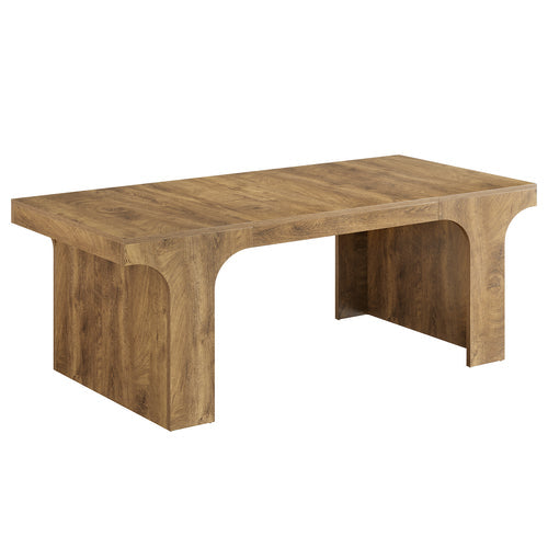 70.87" Farmhouse Dining Table, Rectangular Kitchen Table for 6-8 People, Rustic Wood Dining Table with Sled-Style Legs