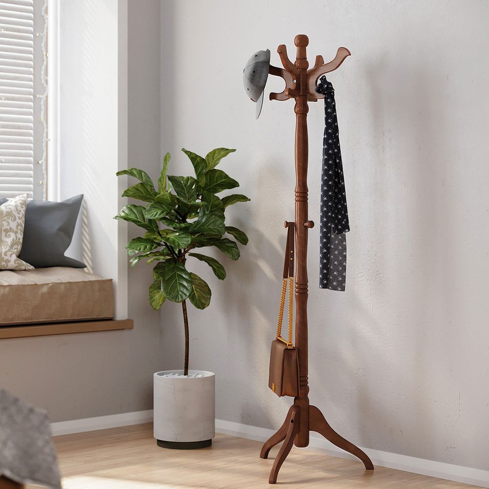 VASAGLE Coat Rack Free Standing with 11 Hooks 