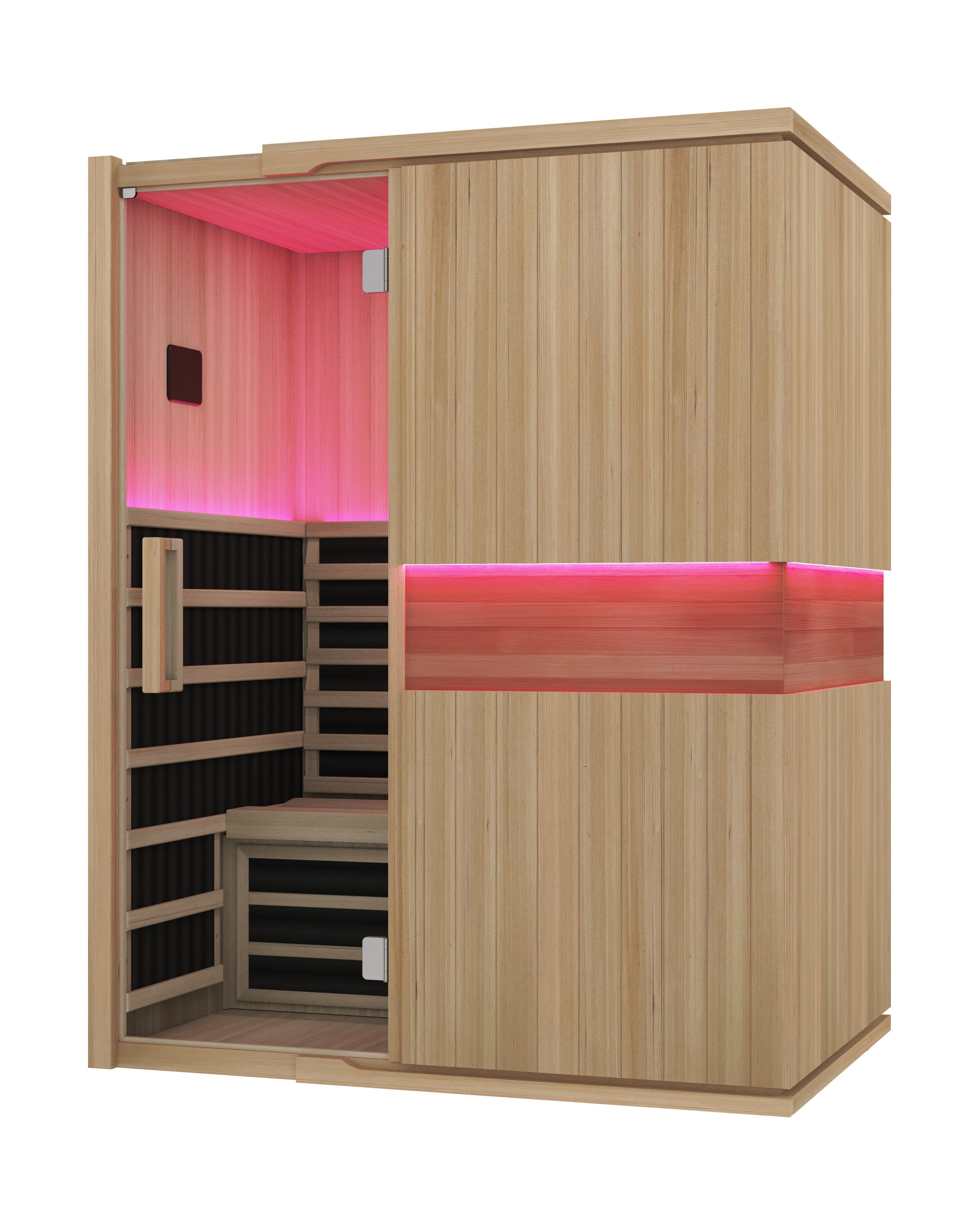 Blisspod, Milano, Full Spectrum Sauna Canadian Hemlock Ultra Low EMF, 7 Far Infrared & Red Glass Heater & Chromotherapy – 3 Person 