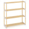 3/4-Tier Solid Wood Shoe Rack with Slatted Open Shelves-4-Tier