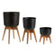 ArtiPlanto Brass Planter – Handmade Brass and Mango Wood Planter Stand for Artificial Plants, Indoor Decorative Pot