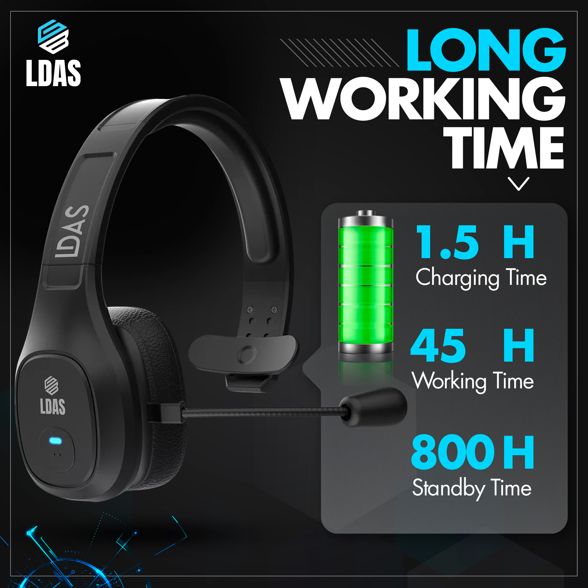 LDAS Trucker Bluetooth Headset GeForce1 (TH11) 