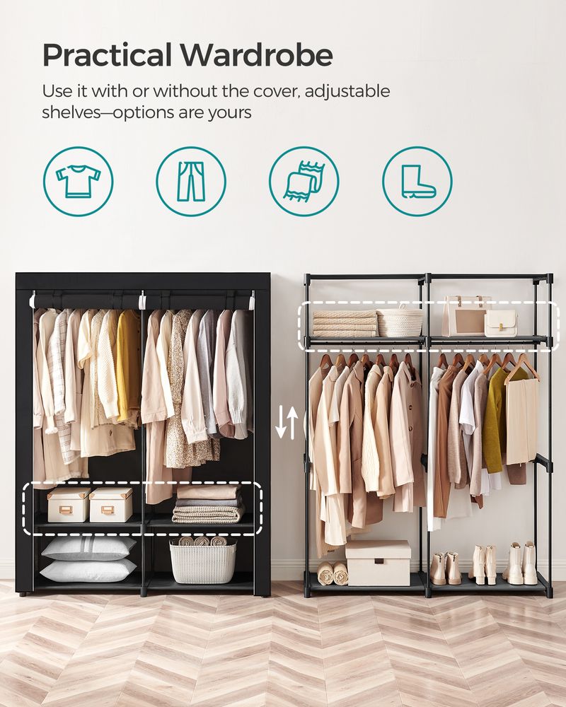 SONGMICS Closet Wardrobe with Non-Woven Fabric Cover 