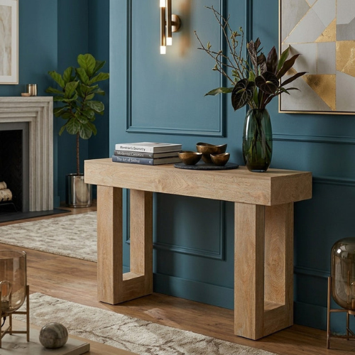 63-Inch Farmhouse Console Table, Wooden Sofa Table for Entryway and Hallway
