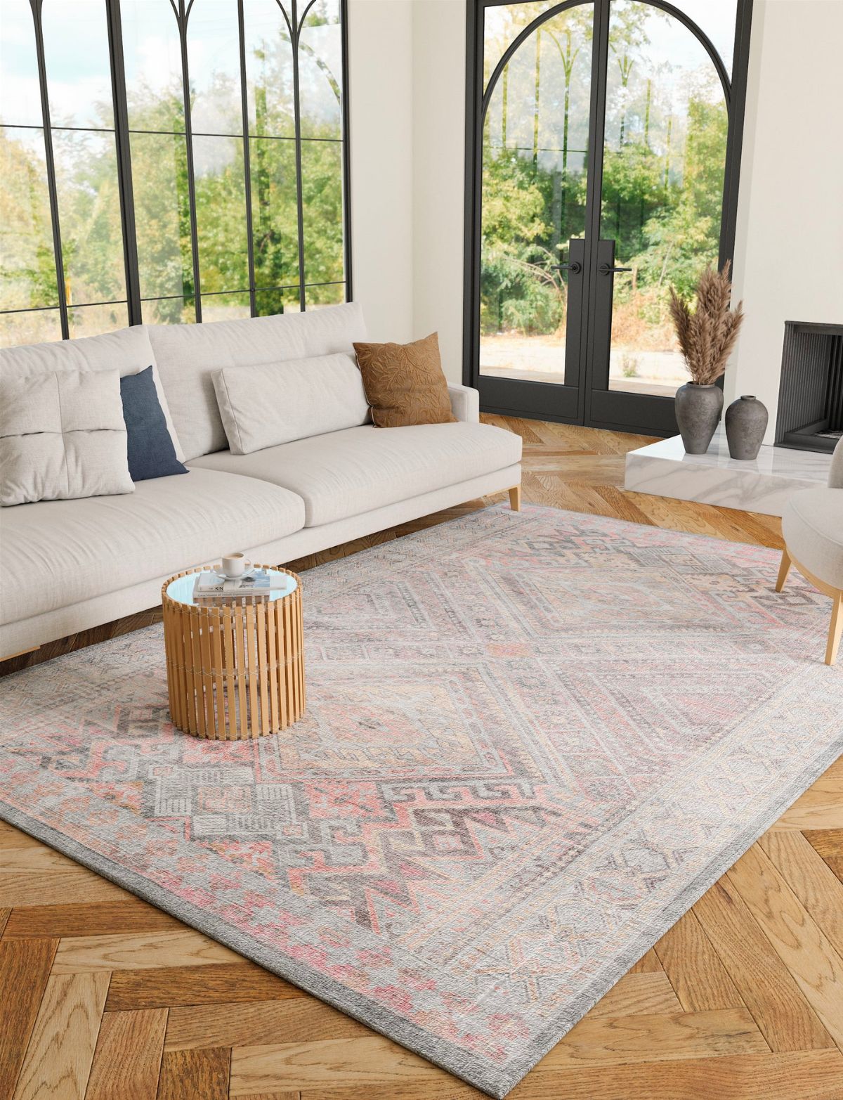 Alexa Silver Pink Purple Rug 