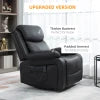 HOMCOM PU Leather Reclining Chair with Vibration Massage Recliner, Swivel Base, Rocking Function, Remote Control, Black