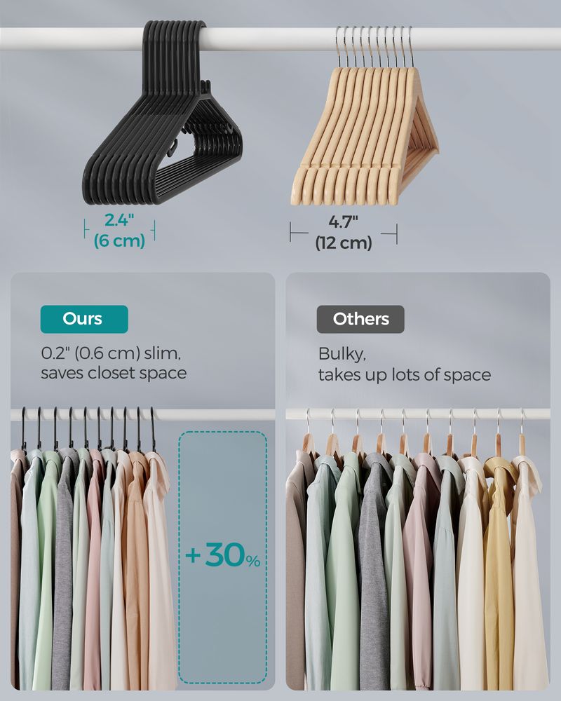 SONGMICS 50-Pack Plastic Clothes Hangers 