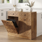 13 Gallons Tilt-Out Trash Can Cabinet with Drawer Wooden Hidden Garbage Bin Organizer for Kitchen Laundry Room Brown