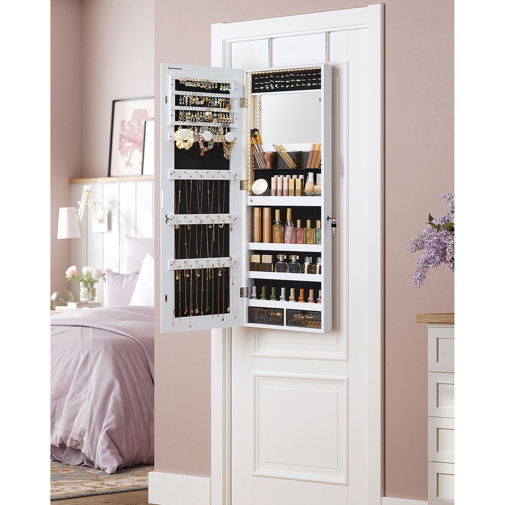 SONGMICS Jewelry Armoire Organizer with LED Lights 