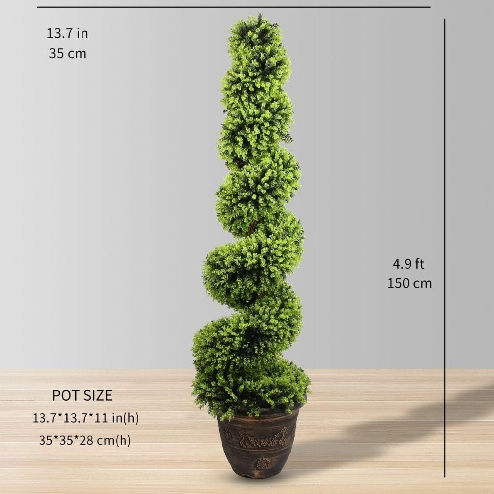 Wales Faux Potted Spiral Boxwood Topiary Plant (Multiple Sizes) 