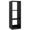 3 Cube Bookshelf with Back Guardrail for Living Room Bedroom-Black