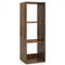 3 Cube Bookshelf with Back Guardrail for Living Room Bedroom-Brown