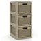 3-Drawer Storage Organizer with Wicker Patterns-Black