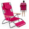 3-IN-1 Foldable Beach Chair with Footrest and Adjustable Backrest-Peach