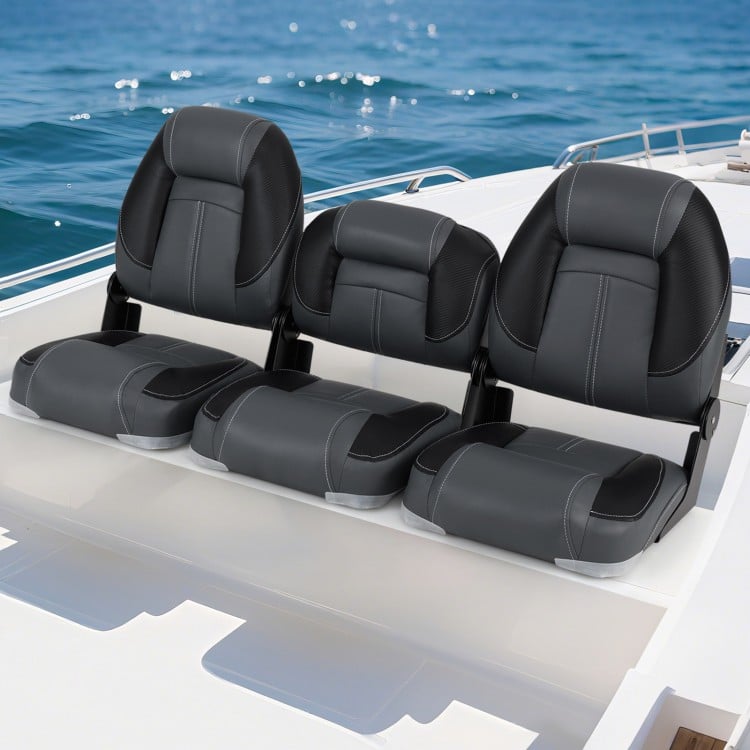 3-Pack Folding Boat Seats with 28D Soft Sponge Padding