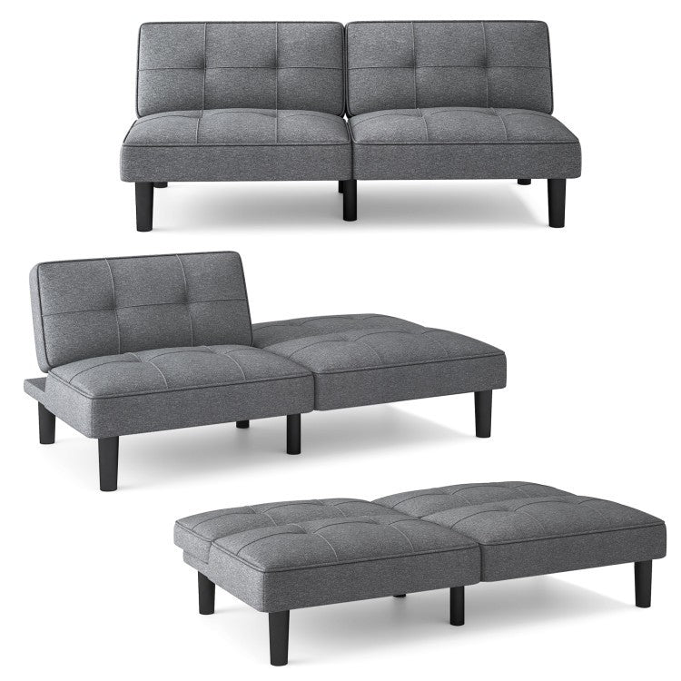 3-Piece Bedroom Furniture Set with 3-Drawer Dresser, Accent Chair & Convertible Futon Sofa Bed