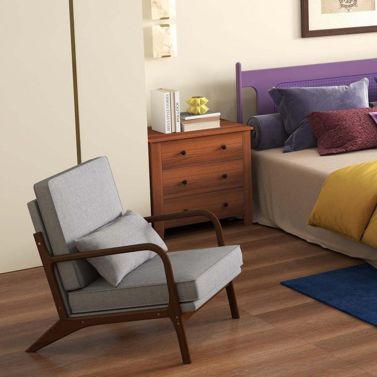 3-Piece Bedroom Furniture Set with 3-Drawer Dresser, Accent Chair & Convertible Futon Sofa Bed