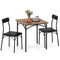 3-Piece Dining Table Set Square Kitchen Table and 2 Chairs for Dining Room-Rustic Brown