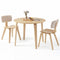 3 Piece Dining Table Set with 2 Padded Dining Chairs and Rubber Wood Table-Natural