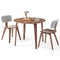 3 Piece Dining Table Set with 2 Padded Dining Chairs and Rubber Wood Table-Walnut & Gray