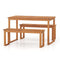 3 Pieces Acacia Wood Picnic Set with Outdoor Dining Table and 2 Benches for 4 People