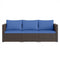 3 Pieces Outdoor Sectional Sofa Set with Soft Cushions-Navy