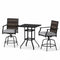 3 Pieces Outdoor Swivel Bar Set High Top Patio Bar Table and Rattan Wicker Chairs