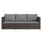 3 Pieces Patio Sectional Sofa Set with Soft Cushions-Gray