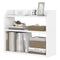 3-Tier Desktop Bookshelf Wooden Countertop Bookcase with Raised Top Guardrails-White