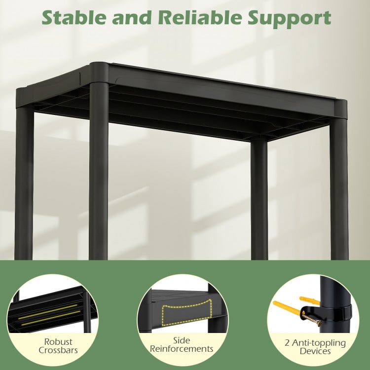 3-Tier Heavy-Duty Plastic Storage Shelves Freestanding Garage Shelving Unit