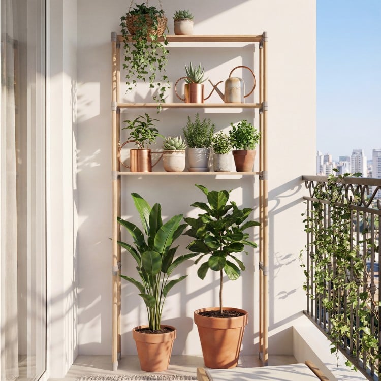 3-Tier Over The Toilet Storage Rack with Open Shelves-Gray