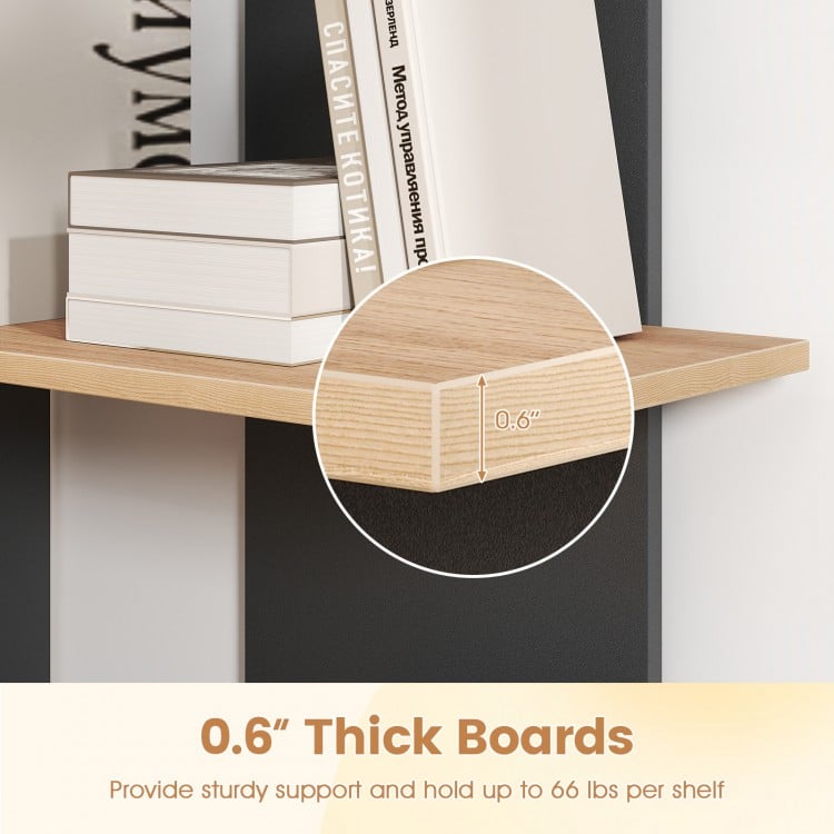 3 Tier Wooden Bookshelf with Anti-Tipping Kit-Oak