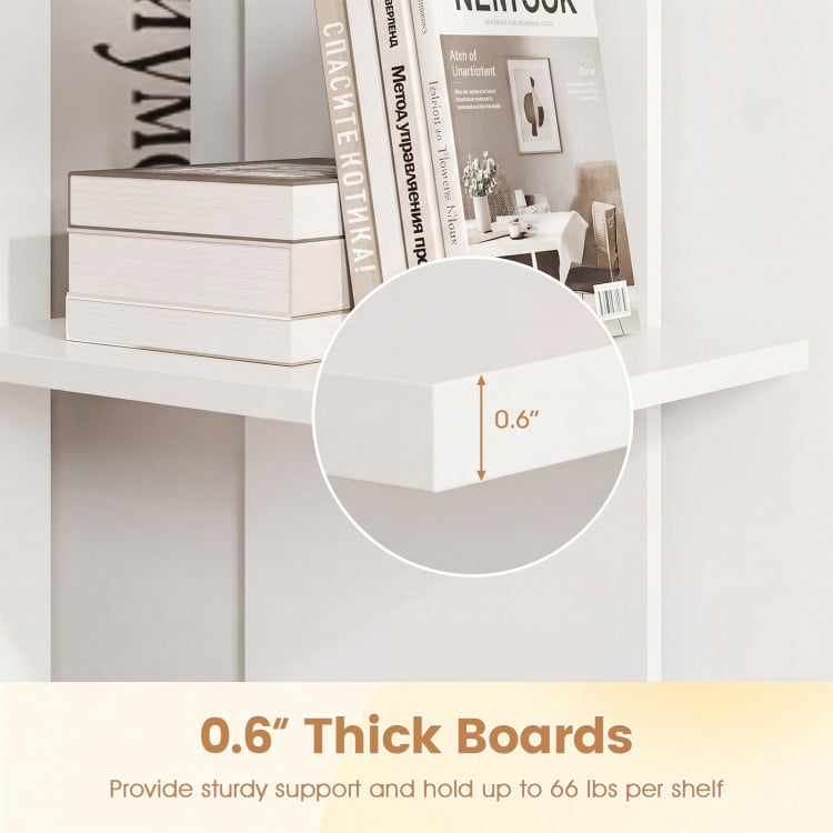 3 Tier Wooden Bookshelf with Anti-Tipping Kit-White