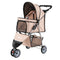 3 Wheel Pet Stroller for Small Dogs Cats up to 33 LBS-Beige