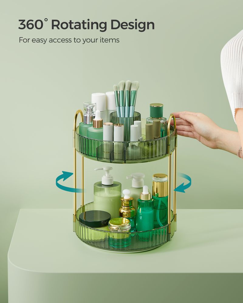 SONGMICS Round Rotating Skincare Organizer Countertop 
