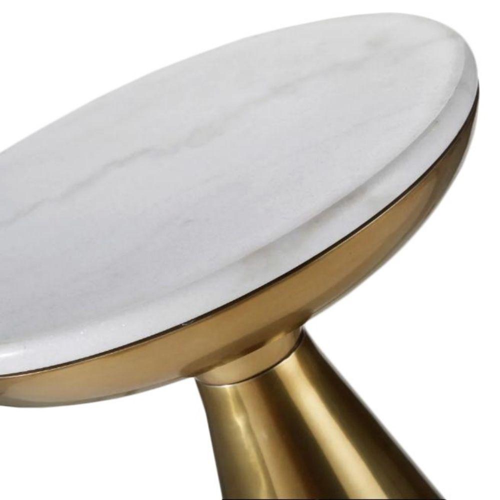 Byla Brass & Marble Side Table 