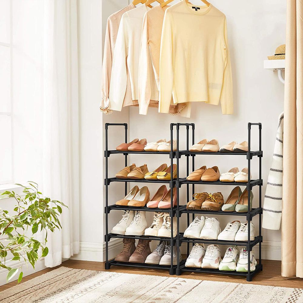 SONGMICS 5-Tier Shoe Rack Black 