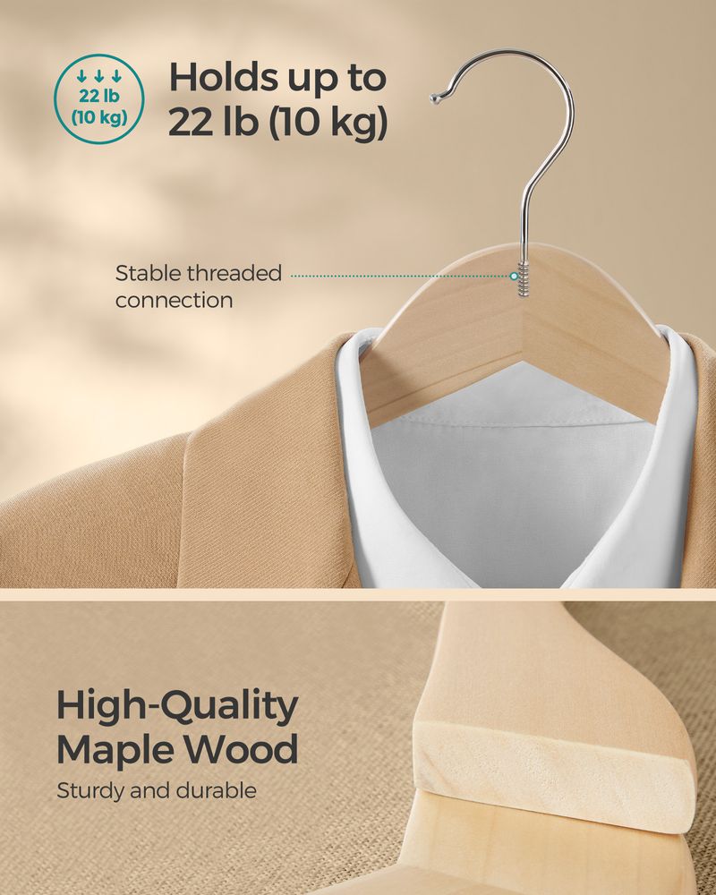 SONGMICS Wooden Coat Hangers 