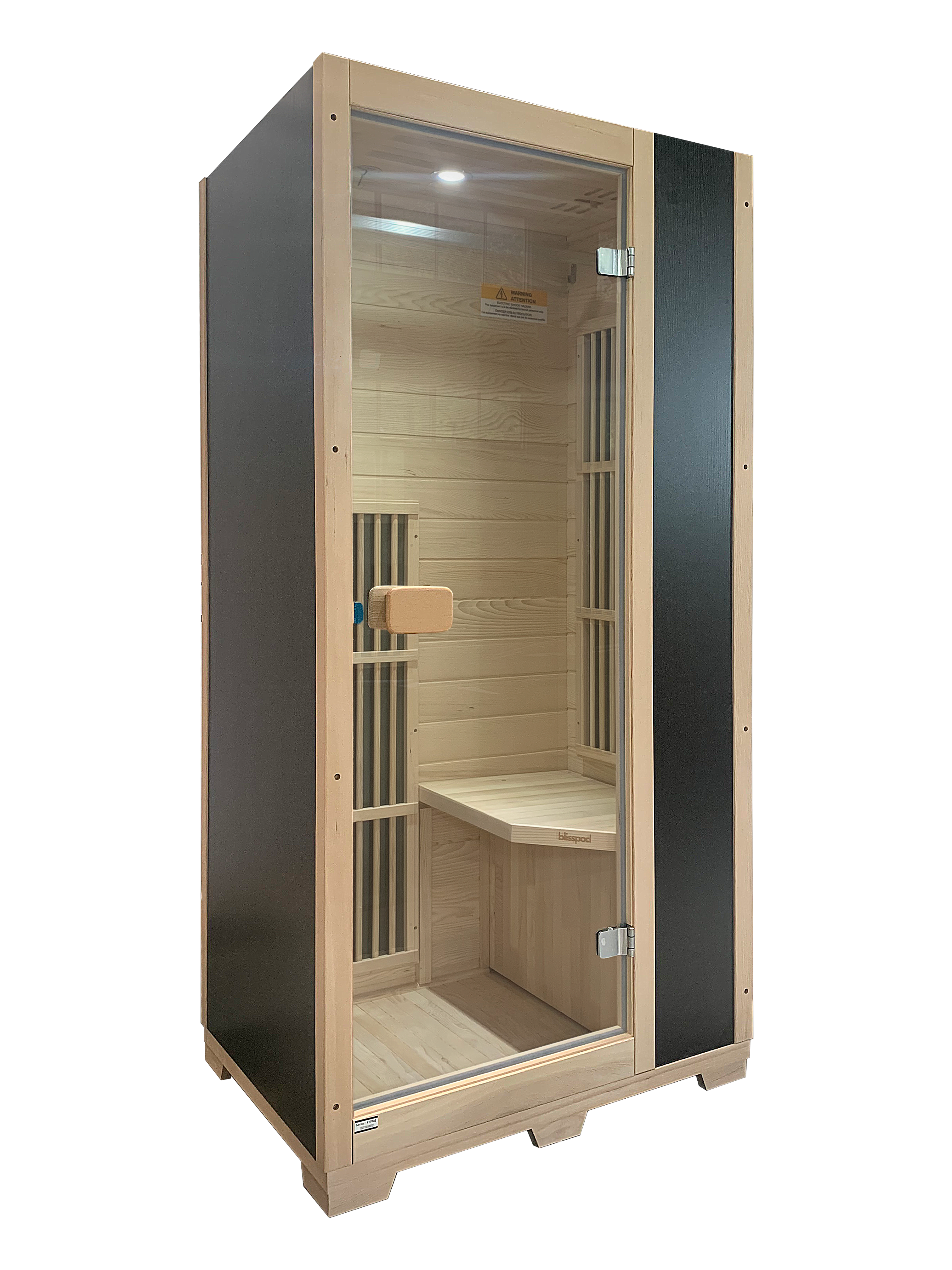 Blisspod | Vienna | Far Infrared Sauna | Canadian Hemlock Very Low EMF | 72.8"H x 35.4"W x 25.6"D | 1 Person 