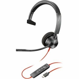 Poly Blackwire 3310 Monaural USB-C Headset +USBC/A Adapter 