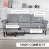 HOMCOM L Shape Sofa, Modern Sectional Couch with Reversible Chaise Lounge, Wooden Legs, Corner Sofa for Living Room, Grey 