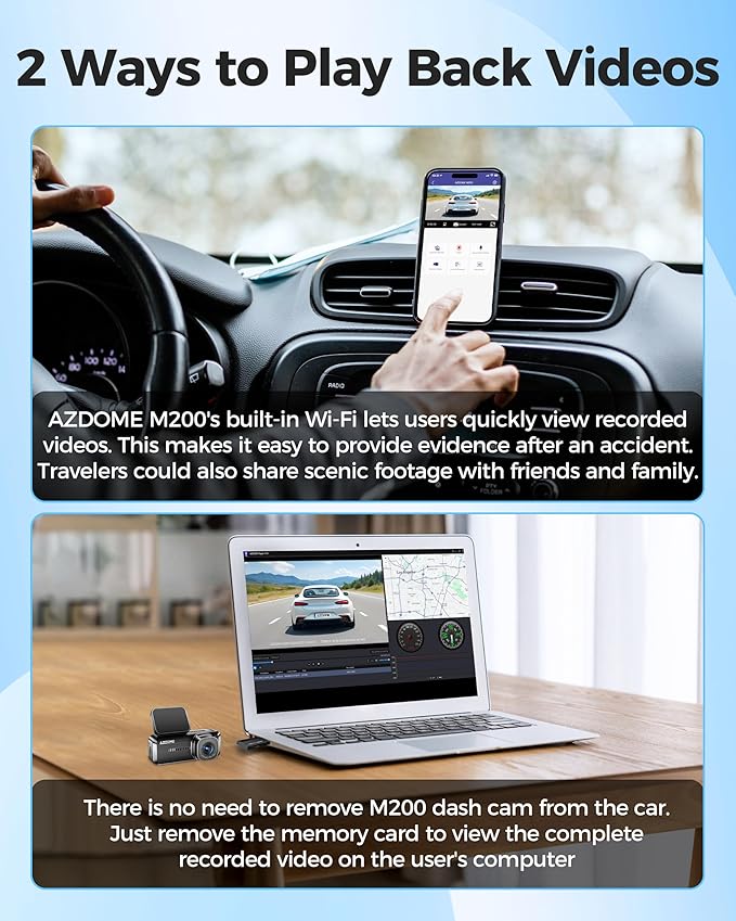 AZDOME M200 1080P Front Dash Cam 