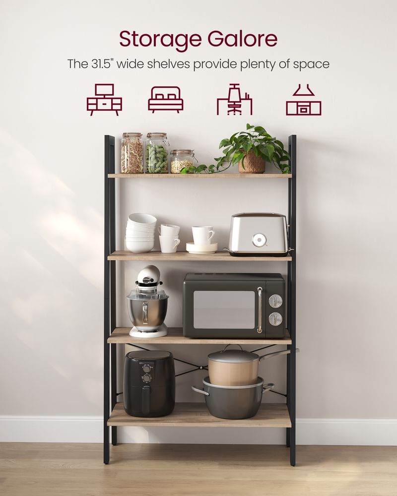 VASAGLE 4-Tier Ladder Shelf with Steel Frame 
