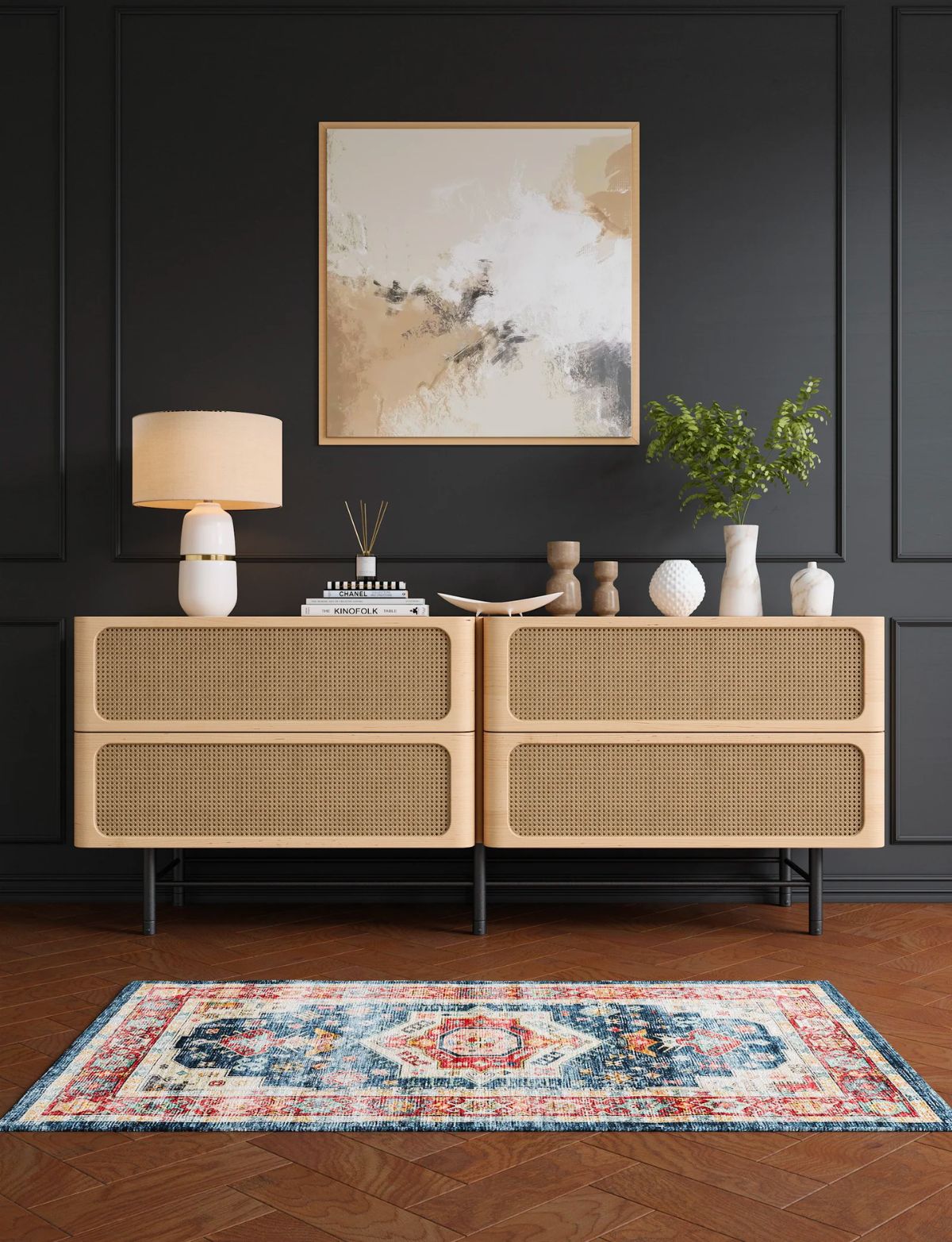 Dilara Multi Color Red Blue Rug 